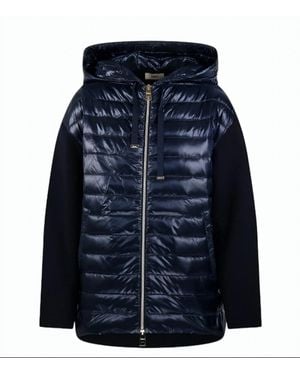 Herno Quilted Cotton Nylon Hooded Down Jacket - Blue