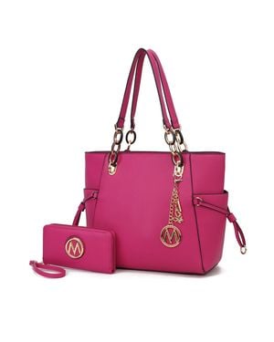 MKF Collection by Mia K Yale Tote Bag With Wallet Handbag Purse By Mia K - Pink