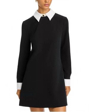 French Connection Echo Long Sleeve Collared Neck Dress - Black