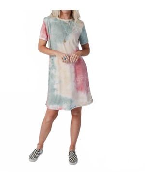 Three Bird Nest On The Daily Oversized Slit Tee Mini Dress - Multicolor