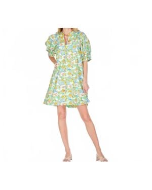 J joy Mango Blossom Front Yoke Trim Dress - Green