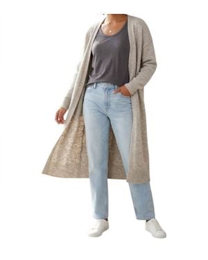 Things Between Long Open Front Cardigan - Blue