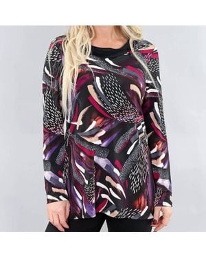 Michael Tyler Cowl Neck Long Sleeve Tunic - Purple