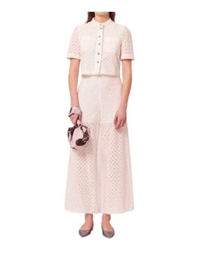 Tara Jarmon Paquita Embroidered Pants - Pink
