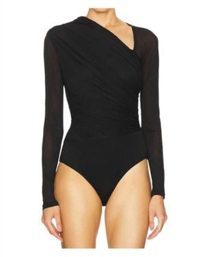 Zimmermann Illustration Gathered Bodysuit - Black