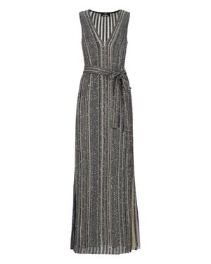 Missoni Sequined Lurex Striped Viscose Maxi Dress - Gray