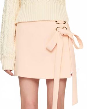 Clea Bianca Wrap Mini Skirt - Natural