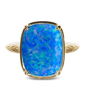 Sterling Forever Sterling Cobalt Opal Elongated Cushion Ring - Blue