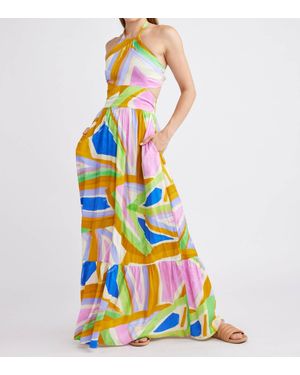 Self Contrast Isolde Maxi Dress - White