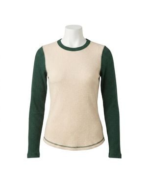 Faherty Apres Waffle Layering Crew Top - Green