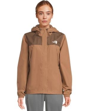 The North Face Antora Rain Jacket Smokey Full Zip Hooded Gbo2563 - Brown