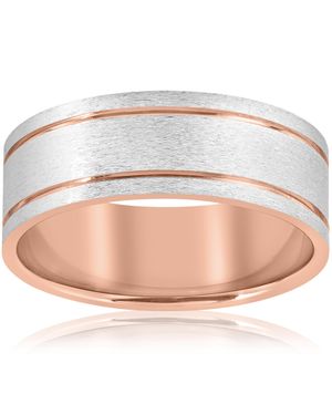 Pompeii3 Two-Tone Brushed Comfort Fit Band - Pink