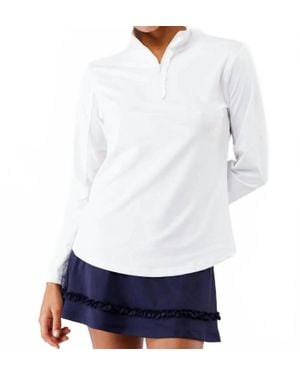 Smith & Quinn Ava Ruffle Quarter Zip Top - White