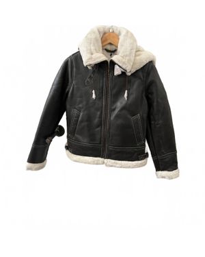 Decrum Genuine Leather Shearling Jacket - Black