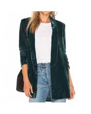 The Moment Collection Velvet Lightweight Blazer - Green