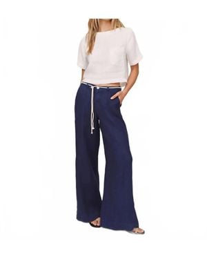 Bella Dahl Clean Waist Pintuck Wide Leg Pant - Blue
