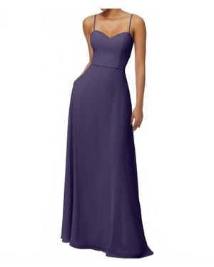 Mori Lee Two Piece Chiffon Bridesmaid Dress - Purple