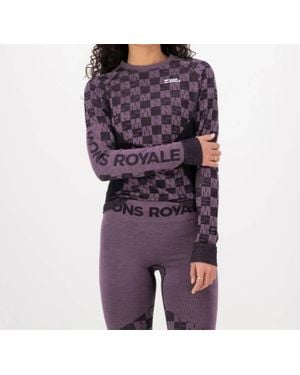 Mons Royale Ascender Merino Seamless Long Sleeve Top - Purple