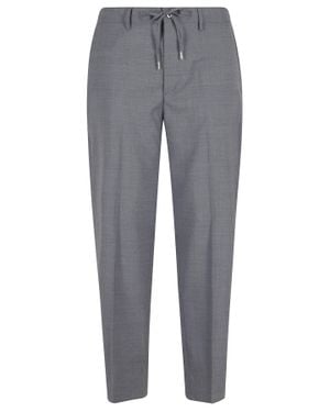 BRIGLIA Covents Drawstring Waist Wool-Blend Straight-Leg Pants - Gray