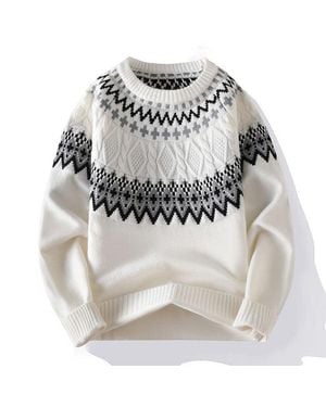 TRUEDAMES Sweater Knit Crewneck Sweater - Gray