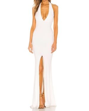 halter neck jersey dress Shona Joy Savanna Halter Neck Mini Dress in Ivory