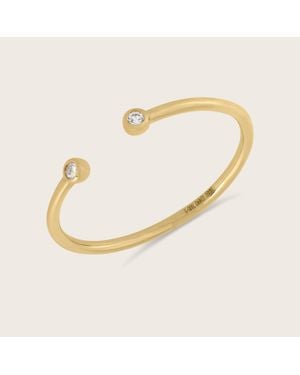 Pajure 14K Bezel Lab Grown Diamond Open Band Ring - Metallic