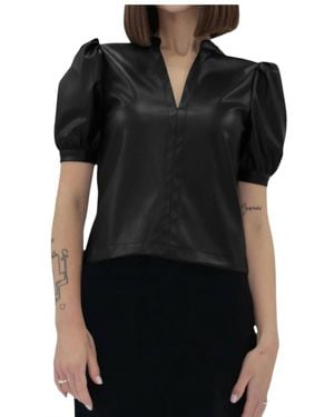 Another Love Kalia Faux Leather Top - Black