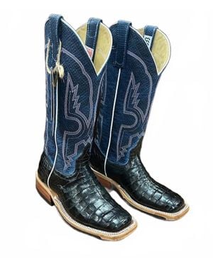 Anderson Bean Boots Custom Exotic Caiman Belly Chex Boot - Blue