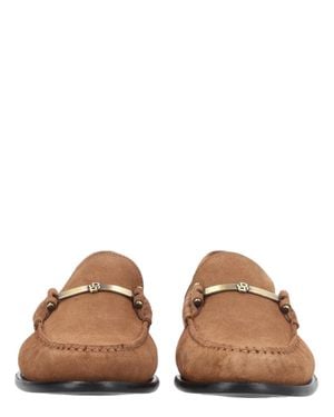 BOSS Suede-Tone Bar Loafers - Brown