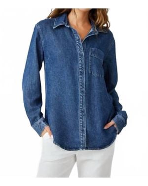 Bella Dahl Pocket Button Down Shirt - Blue