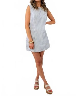 Bailey Rose Palmetto Stripe Mini Dress - Blue
