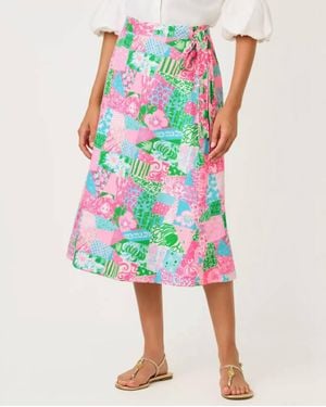 Lilly Pulitzer Constance Reversible Midi Wrap Skirt - Green