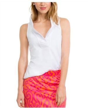 Gretchen Scott Jersey Sleeveless Ruffneck Top - White