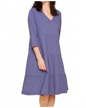Renuar Tiered Knit Dress - Purple