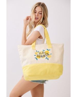 Fashnzfab Hello Summer Terry Tote - Yellow