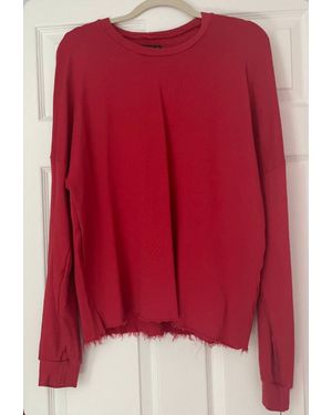 Michael Lauren Travis Crop Pullover - Red