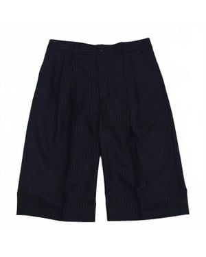 Ferragamo Striped Wool Shorts - Blue
