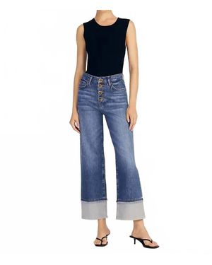 10 Crosby Derek Lam Simona Cuffed Straight Leg Jeans - Blue