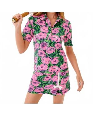 Lilly Pulitzer Via Flora Upf 50+ Polo Shirt - Multicolor