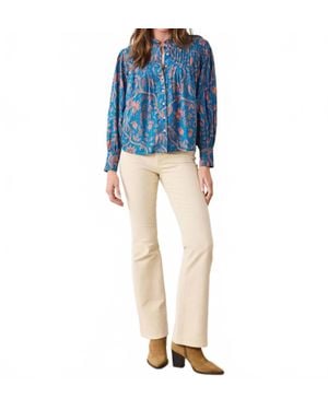 Printfresh On A Whim Long Sleeve Blouse - Blue