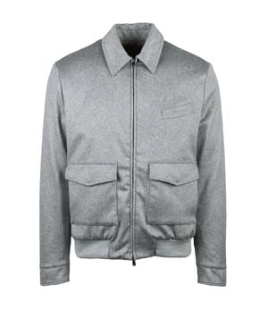 Luigi Borrelli Napoli Cashmere Aviator Jacket - Gray