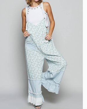 Pol Misty Ruffle Overalls - Blue