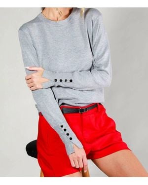 Vine & Love Button Detail Knitted Sweater - Red