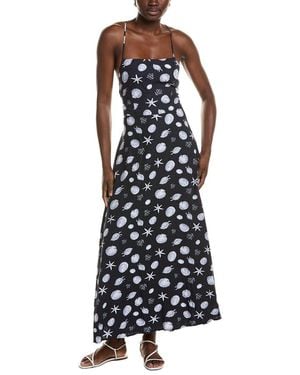 1.STATE Linen-Blend Maxi Dress - Black