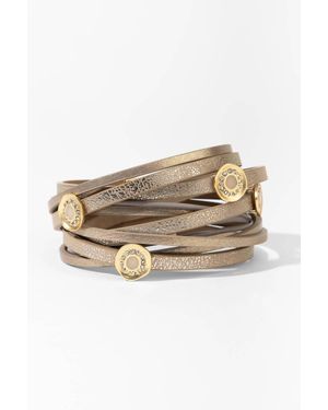 Saachi Little Rock Multi Strand Leather Bracelet - Natural