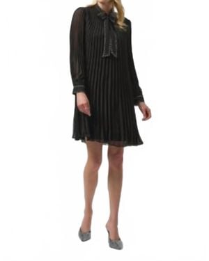 Joseph Ribkoff A-Line Pleated Dress - Black