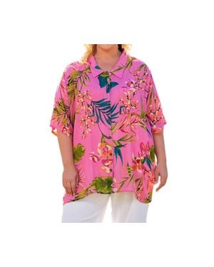On The Plus Side Short Sleeve Ibiza Shirt - Pink