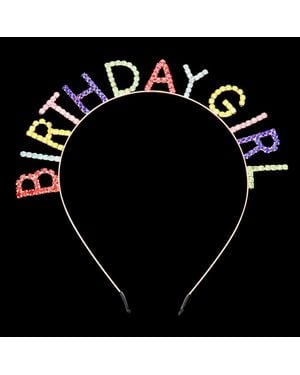 Fashnzfab Birthday Girl Rhinestone Headband - Black