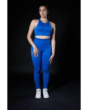Lovyt Euroshine Jacquard Leggings - Blue