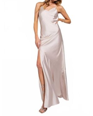 Easel V Neck Spaghetti Strap Maxi Dress - Natural